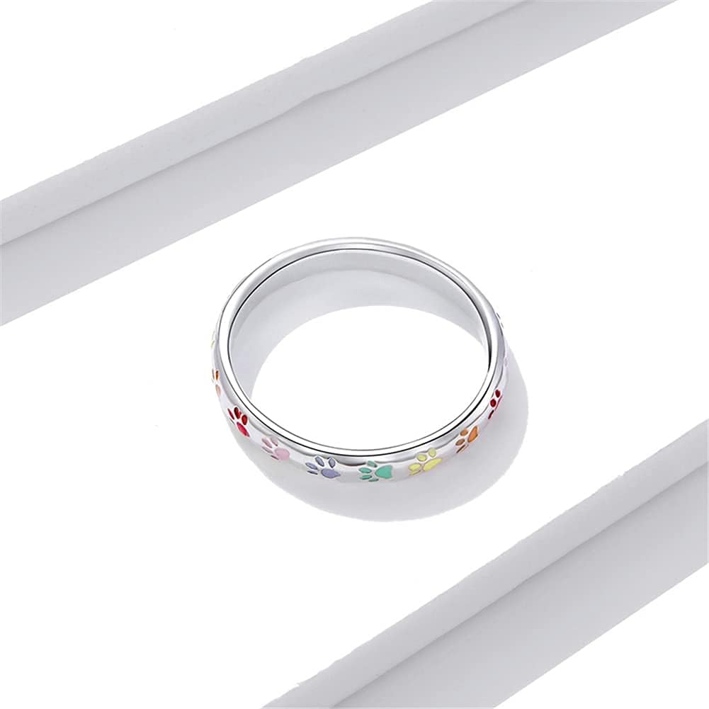 Enamelled Paw Ring in 925 Silver – Slim and Delicate