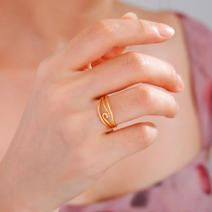 “Ocean Wave” Gold Ring
