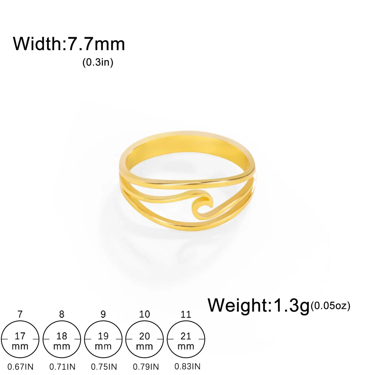 “Ocean Wave” Gold Ring