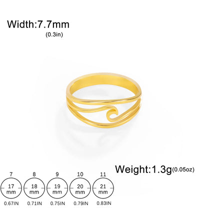 “Ocean Wave” Gold Ring
