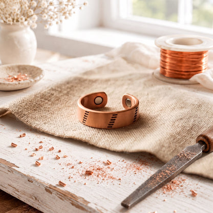 Copper Magnetic Ring – Wide Open-Back Adjustable Band