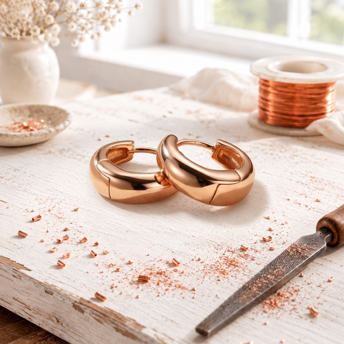 Aurora Copper Hoop Earrings – Handmade Classic Copper Hoops