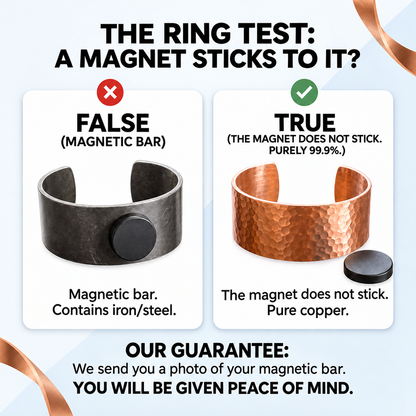 Ember Rose Copper Ring – Men’s Hand-Hammered Magnetic Band
